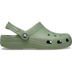Klapki Crocs Classic. Zielone klapki damskie Crocs, bez wzorów, bez obcasa. Za 199.99 zł.