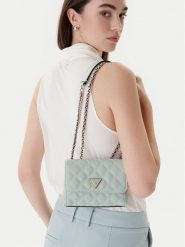 Guess Torebka Giully II Mini HWQG96 73740 Zielony. Zielone torebki wieczorowe Guess, z aplikacjami, ze skóry, wizytowe, bez kołnierzyka, bez ramiączek. Za 549.99 zł.