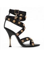 Just Cavalli Sandały 80RA3S40 ZSE55 Czarny. Czarne sandały damskie Just Cavalli, bez wzorów, ze skóry, bez obcasa, na szpilce. Za 1,119.00 zł.