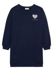 Danamade Sukienka "Delena" w kolorze granatowym rozmiar: L. Niebieskie sukienki damskie Danamade, na co dzień, l, bez wzorów, z bawełny, bez kołnierzyka, bez ramiączek, mini, proste. Za 106.38 zł.