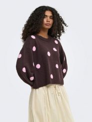 ONLY Sweter w kolorze brązowym rozmiar: XL. Brązowe swetry klasyczne damskie Only, xl, bez kołnierzyka. Za 100.45 zł.