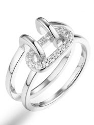 Les Favorites Srebrny pierścionek z cyrkoniami rozmiar: 50. Szare pierścionki damskie Les Favorites, z cyrkonią, srebrne. Za 108.99 zł.