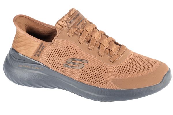Buty sportowe Sneakersy męskie, Slip-Ins: Bounder 2.0 - Emerged. Brązowe buty sportowe na co dzień męskie Skechers, z materiału, bez zapięcia, trekkingowe. Za 399.99 zł.