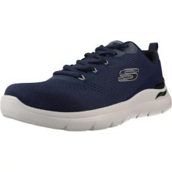 Buty SKECHERS ARCH FIT SUMMITS KRAVEL Niebieski. Niebieskie buty trekkingowe męskie Skechers, z syntetyku, bez zapięcia, na fitness i siłownię. Za 302.99 zł.