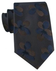 Krawat w Kwiaty, Ciemnobrązowy - Alties. Krawaty i muchy męskie Alties, bez wzorów, z tkaniny, eleganckie. Za 55.00 zł.