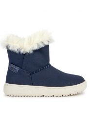 Geox Kozaki J Theleven Girl J36HUD 000AU C4021 S Granatowy. Niebieskie kozaki dziewczęce Geox, bez wzorów, z materiału, bez obcasa. Za 379.99 zł.