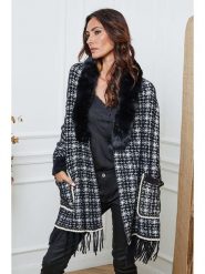 So Cachemire Kardigan "Escape" w kolorze czarno-białym rozmiar: M. Czarne kardigany damskie So Cachemire, m, bez wzorów, ze splotem. Za 174.02 zł.