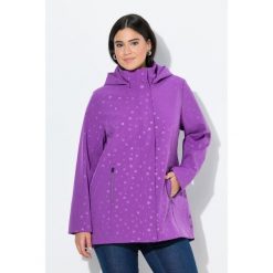 Damskie Kurtka softshell HYPRAR wodoodporna kaptur rozcięcie u dołu. Fioletowe kurtki damskie Ulla Popken, plus size, bez wzorów, z elastanu, bez kaptura. Za 599.99 zł.