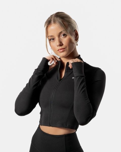 Damska krótka bluza rozpinana LuxForm na fitness i pilates – czarny. Czarne bluzy sportowe damskie AESTHETIC WOLF, s, bez wzorów, z materiału, bez ramiączek, długie, bez kaptura. Za 239.99 zł.