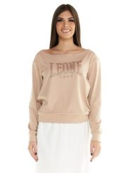 Bluza z kaptur na co dzień na siłownię. Brązowe bluzy sportowe damskie LEONE 1947 APPAREL, s, bez wzorów, bez ramiączek, bez kaptura. Za 105.21 zł.