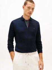 Tommy Hilfiger koszulka polo Mężczyźni Bawełna niebieski, XL. Niebieskie koszulki męskie z długim rękawem Tommy Hilfiger, m, z bawełny. Za 429.95 zł.