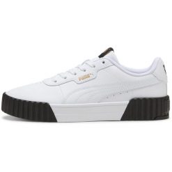 Buty sportowe Puma Carina 3.0. Białe buty sportowe na co dzień damskie Puma, bez wzorów, ze skóry ekologicznej, trekkingowe. Za 279.99 zł.