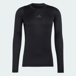 KOSZULKA Z DŁUGIM RĘKAWEM TECHFIT CLIMAWARM. Czarne koszulki męskie z długim rękawem Adidas, l, z elastanu. Za 239.00 zł.