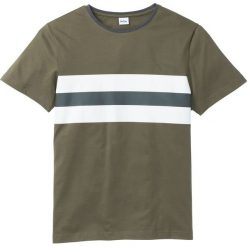 T-shirt bonprix ciemnooliwkowy. Zielone t-shirty męskie bonprix, l, bez wzorów, bez kołnierzyka. Za 21.99 zł.
