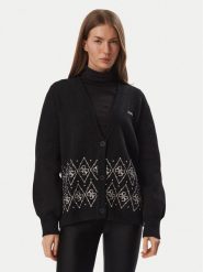 Guess Kardigan V6BR17 Z2279 Czarny Regular Fit. Czarne kardigany damskie Guess, xs, z aplikacjami, z syntetyku. Za 474.99 zł.