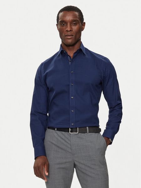 Michael Kors Koszula MK0DS01364 Granatowy Slim Fit. Niebieskie koszule męskie Michael Kors, m, bez wzorów, z bawełny, bez kołnierzyka, bez ramiączek. Za 269.99 zł.