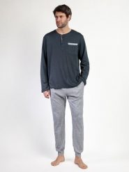 Admas Piżama "Classic" w kolorze granatowym rozmiar: XL. Niebieskie piżamy męskie admas, xl, bez wzorów, z bawełny, bez ramiączek. Za 165.99 zł.