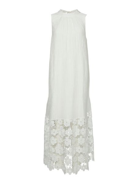 YAS Sukienka letnia Twigsy 26037703 Biały Relaxed Fit. Białe sukienki damskie YAS, na lato, bez wzorów, z lyocellu, bez kołnierzyka, bez ramiączek. Za 349.99 zł.