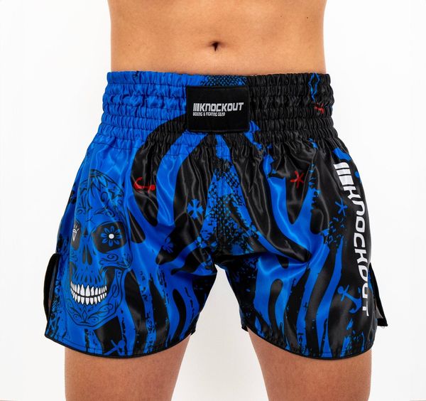 Szorty czaszki Knockout KickBox. Zielone szorty męskie KNOCKOUT, z materiału, bez kołnierzyka. Za 151.79 zł.