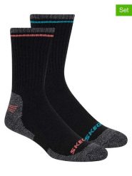 Skechers Skarpety (2 pary) w kolorze jasnoróżowym, białym i czarnym rozmiar: 40.5-46. Czarne skarpetki męskie Skechers, bez wzorów, z wełny. Za 19.95 zł.
