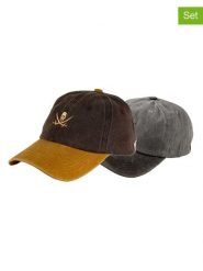 The Time of Bocha Czapki (2 szt.) w kolorze brązowym i szarym rozmiar: onesize. Brązowe czapki męskie The Time of Bocha, bez wzorów, z bawełny, sportowe. Za 86.99 zł.