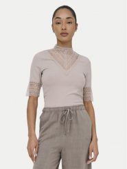 ONLY Bluzka Tilde 15335353 Beżowy Slim Fit. Brązowe topy sportowe damskie Only, xl, bez wzorów, z wiskozy, bez ramiączek. Za 119.99 zł.