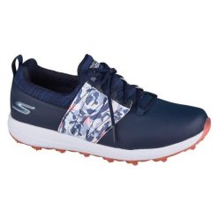 Skechers Go Golf Max-Lag, damskie buty do golfa, Granatowe. Niebieskie golfy damskie Skechers, bez wzorów, ze skóry, bez ramiączek. Za 219.99 zł.