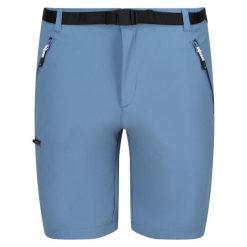 Spodenki turystyczne Regatta Xert III. Niebieskie szorty męskie Regatta, bez wzorów, sportowe. W wyprzedaży za 263.00 zł.
