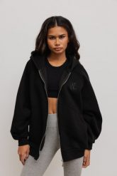 Bluza typu oversize z HAFTEM, w kolorze TOTALLY BLACK- DALLAS-UNI. Czarne bluzy z kapturem damskie Marsala, m, z bawełny. Za 349.90 zł.