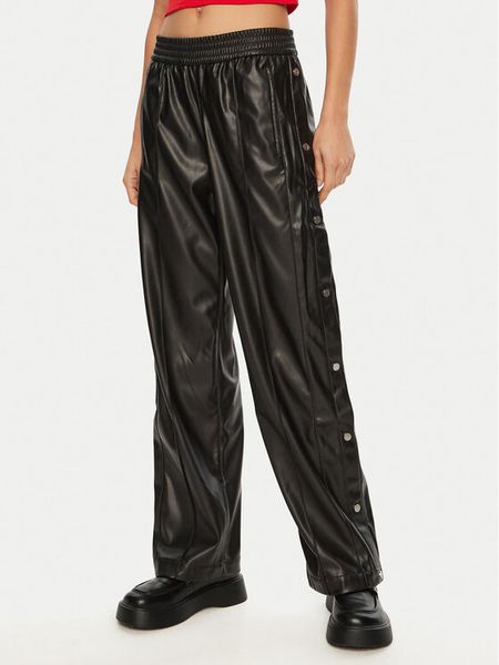 HUGO Spodnie z imitacji skóry Hileda-1_B 50522349 Czarny Straight Leg. Czarne spodnie materiałowe damskie Hugo, bez wzorów, ze skóry. Za 319.99 zł.