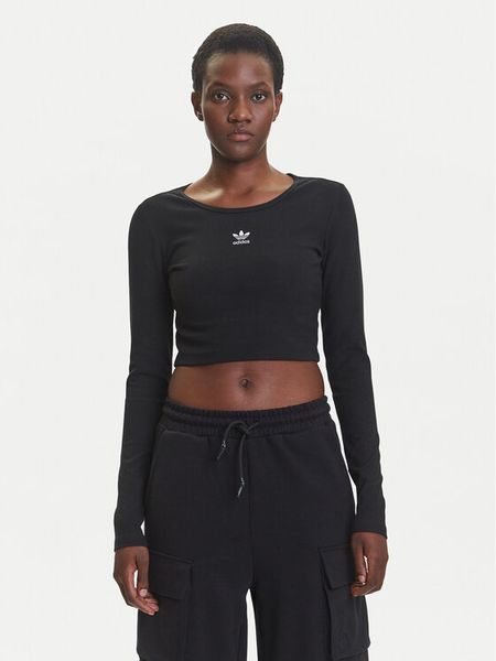 Adidas Bluzka Essentials Ribbed IW5725 Czarny Slim Fit. Czarne bluzki damskie Adidas, m, bez wzorów, z bawełny, bez ramiączek. Za 126.99 zł.