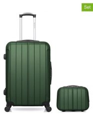 BlueStar 2-częściowy zestaw "Napoli" w kolorze zielonym rozmiar: onesize. Zielone walizki Bluestar, bez wzorów, z materiału. Za 347.99 zł.