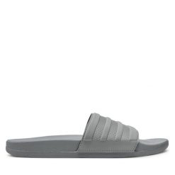 Klapki adidas. Szare klapki damskie Adidas, bez wzorów, bez obcasa. Za 169.99 zł.