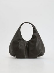 Duża torebka hobo - ciemnobrązowy. Brązowe torebki klasyczne damskie Reserved, bez wzorów, ze skóry, duże, bez dodatków. Za 159.99 zł.