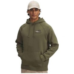 Bluza Męska Under Armour Z Kapturem Khaki Rival Fleece Hbr Logo HD. Zielone bluzy sportowe męskie Under Armour, m. Za 159.99 zł.