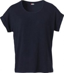 Clique Damska koszulka Katy z wiskozy - luźny krój. Niebieskie t-shirty damskie CLIQUE, m, bez wzorów, z elastanu, bez kołnierzyka. Za 124.52 zł.
