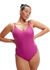 SPEEDO Damski modelujący kostium kąpielowy na ramiączkach Wineberry UK 44. Czerwone stroje jednoczęściowe damskie Speedo, bez wzorów. Za 290.85 zł.