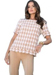 Heine Bluzka w kolorze beżowym rozmiar: 34. Brązowe bluzki damskie Heine, bez wzorów, bez kołnierzyka, bez ramiączek. Za 56.99 zł.