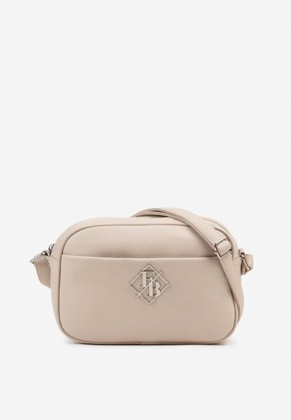 Ciemnobeżowa Torebka na Ramię Ozdobiona Metaliczną Aplikacją Nanithra. Brązowe torebki klasyczne damskie Renee, z aplikacjami, bez dodatków. Za 79.99 zł.