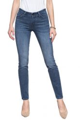 SPODNIE DAMSKIE LEE SCARLETT DARK ELY L526SLJD 112111920. Niebieskie spodnie materiałowe damskie Lee, bez wzorów, z jeansu. Za 199.99 zł.