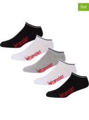 Wrangler Skarpety (5 par) "Tennent" w kolorze czarno-jasnoszaro-białym rozmiar: 43-46. Białe skarpetki męskie Wrangler, bez wzorów. Za 39.12 zł.