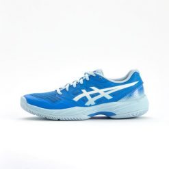 Buty do badmintona i sportów halowych damskie Asics Gel Court Hunter 3. Buty sportowe na co dzień damskie Asics, bez wzorów, z materiału, na fitness i siłownię. W wyprzedaży za 249.99 zł.
