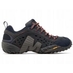 Buty Męskie Merrell Intercept Trekkingowe Skórzane Vibram. Brązowe buty trekkingowe męskie MERRELL, bez zapięcia. Za 599.00 zł.
