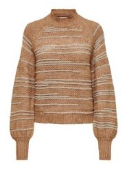 ONLY Sweter w kolorze beżowym rozmiar: XS. Brązowe golfy damskie Only, xs, ze splotem, bez kołnierzyka. Za 65.85 zł.