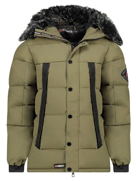 Geographical Norway Parka "Delote" w kolorze khaki rozmiar: L. Brązowe parki męskie Geographical Norway, l, z aplikacjami. Za 414.33 zł.