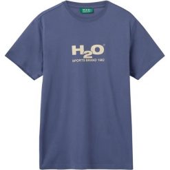 Koszulka z logo H2O. Czarne t-shirty damskie H2O, uniwersalny, bez wzorów, z bawełny, bez kołnierzyka. Za 247.00 zł.