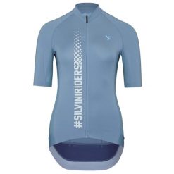 Koszulka rowerowa (z krótkim rękawem) damska SILVINI Women Jersey MAZZANA. Niebieskie bluzki sportowe damskie Silvini, xl, bez wzorów, z jersey, bez ramiączek. Za 342.50 zł.