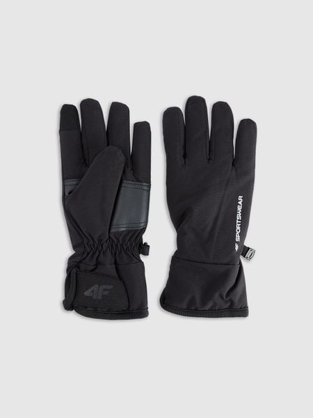 4F Rękawiczki zimowe Touch Screen uniseks - czarne XS. Czarne rękawiczki damskie 4f, na zimę, bez wzorów, z materiału. Za 89.99 zł.