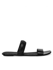 Badura Klapki GINO-01W3-014 Czarny. Czarne klapki damskie Badura, bez wzorów, z lakierowanej skóry, bez obcasa. Za 179.99 zł.