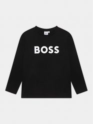 Boss Bluzka J25P25 D Czarny Regular Fit. Czarne t-shirty chłopięce Boss, bez wzorów, z bawełny, bez ramiączek. Za 219.99 zł.